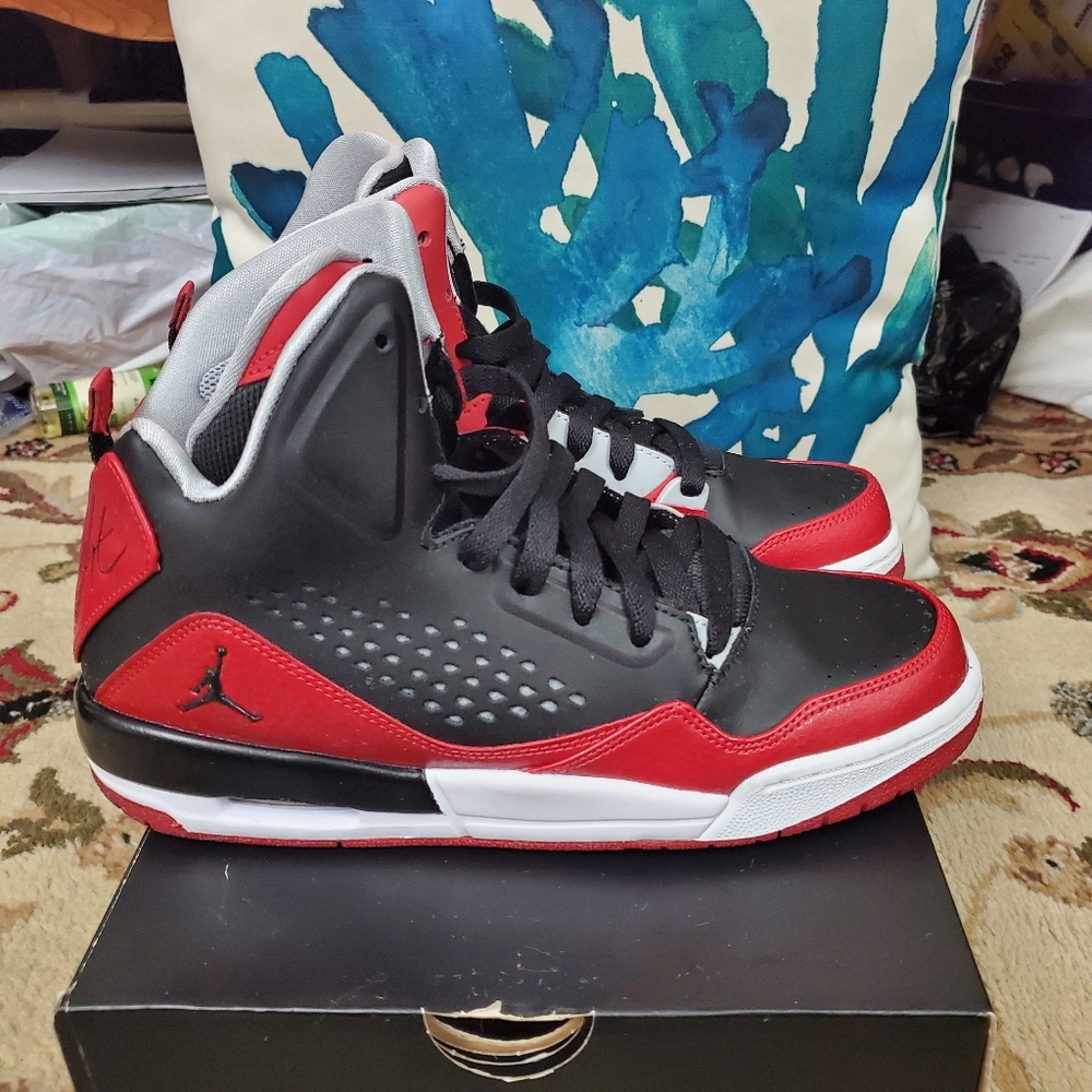 Jordan Black and Red Shoes
